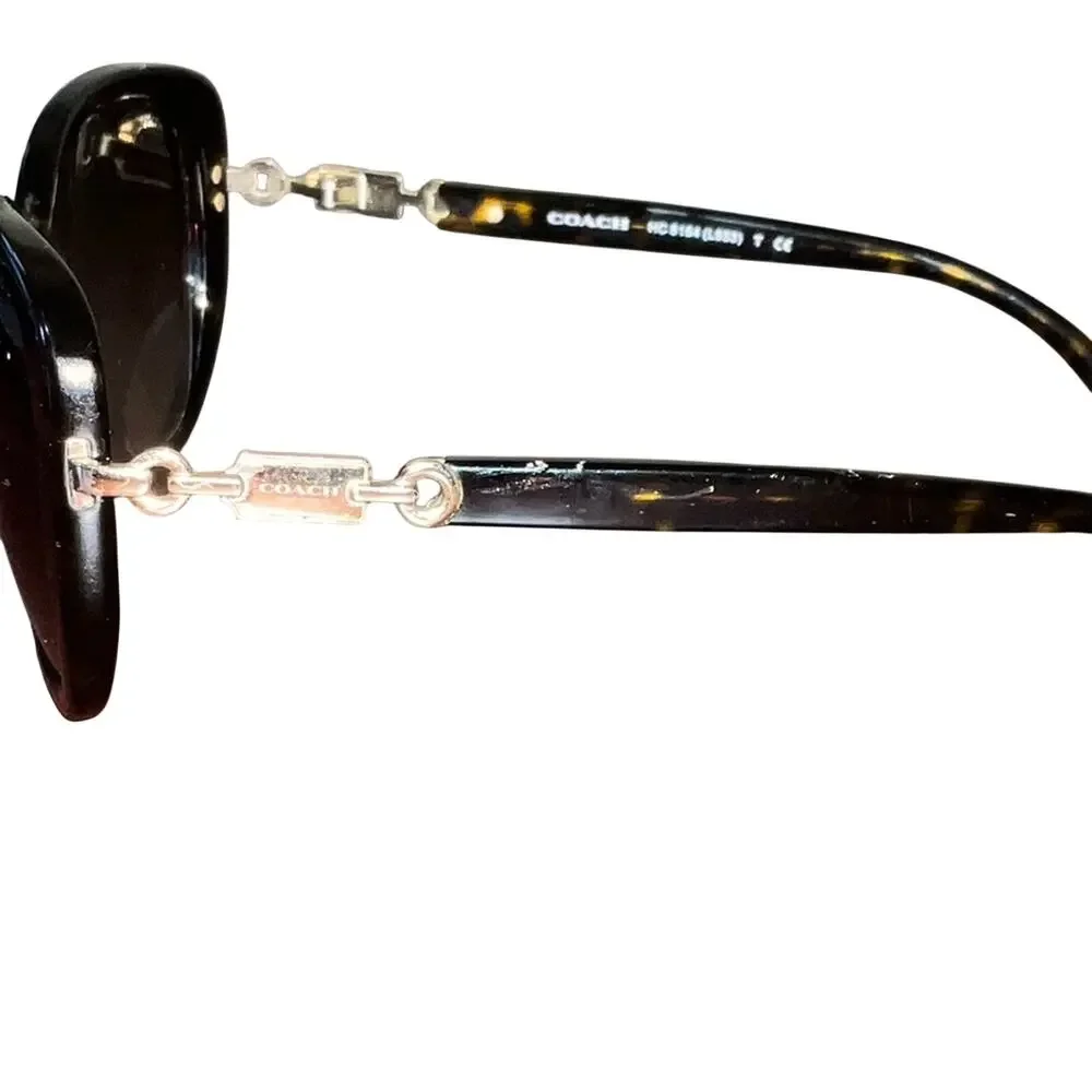 Coach Dark Tortoise Sunglasses HC8164 L953 Bundle w Case & Dust Bag GUC